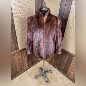 VINTAGE GOLDSTEIN’S BROWN RANCH MINK FUR COAT JACKET SIZE MEDIUM